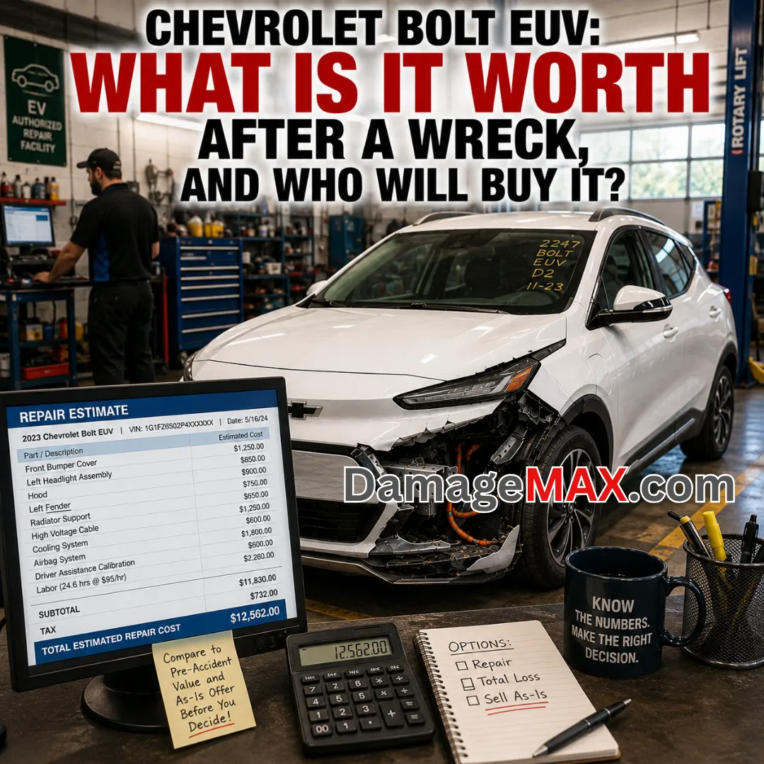 DamageMAX - Chevrolet Bolt EUV: What Is It Worth After a Wreck, and Who Will Buy It?