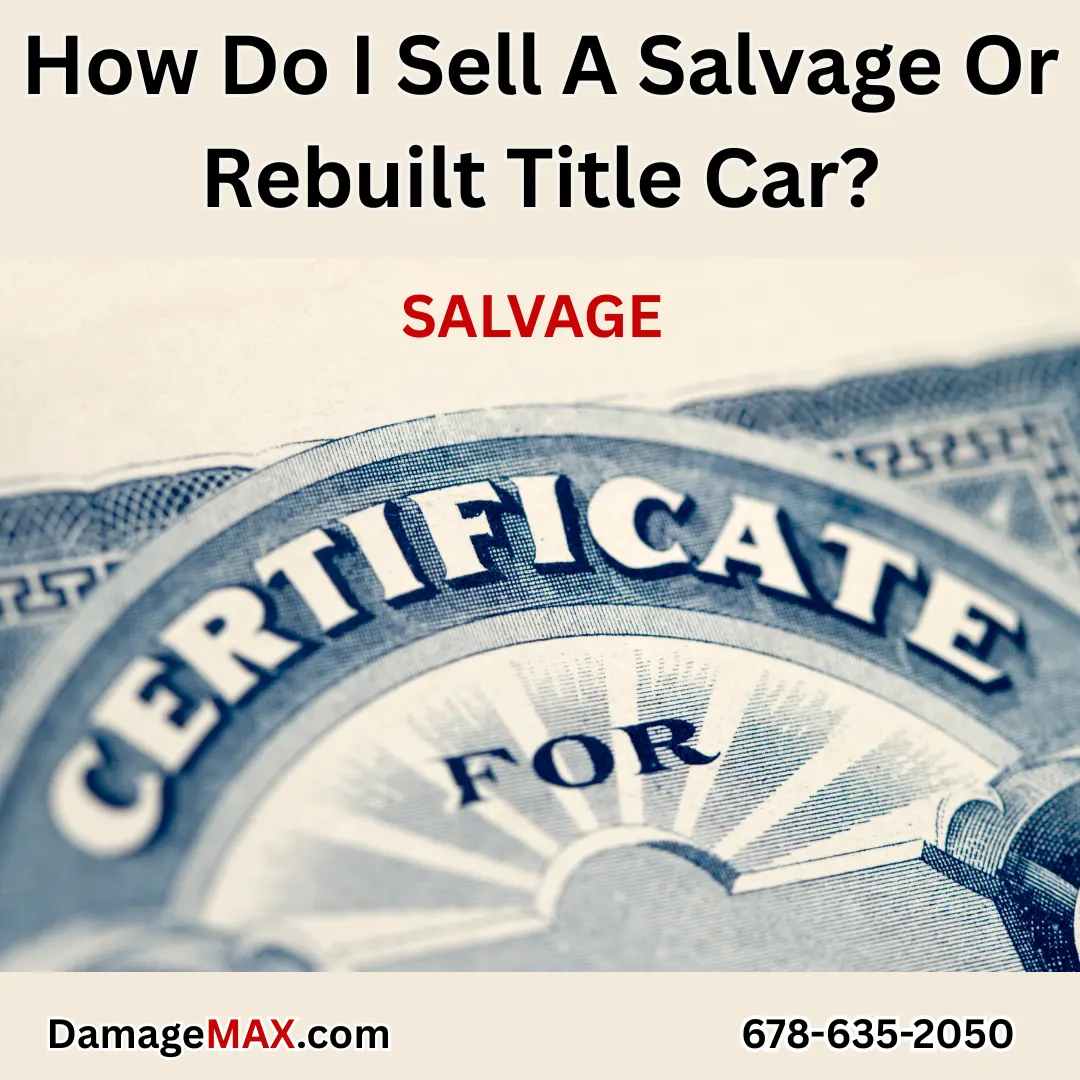 DamageMAX - How Do I Sell A Salvage Or Rebuilt Title Car? DamageMAX - How Do I Sell A Salvage Or Rebuilt Title Car?