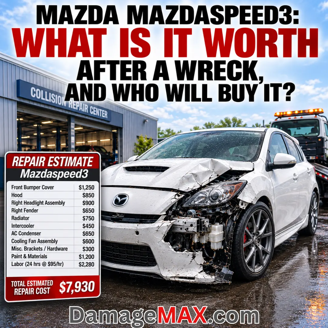 DamageMAX - Mazda Mazdaspeed3: What Is It Worth After a Wreck, and Who Will Buy It? DamageMAX - Mazda Mazdaspeed3: What Is It Worth After a Wreck, and Who Will Buy It?